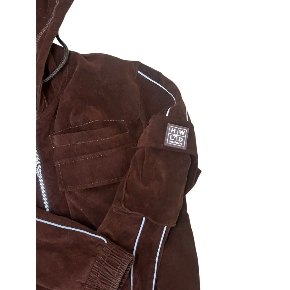 HWLD Hunna Brown Zip‎ Lore Jacket Size Small Chocolate Streetwear